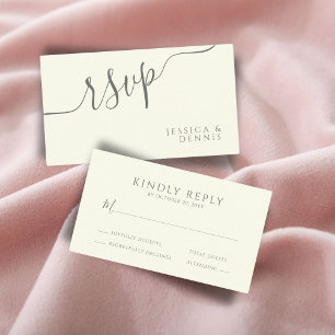 Carte D'accompagnement BUDGET Minimal Élégant Typographie Mariage RSVP