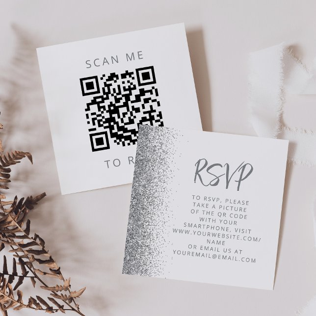 Carte D'accompagnement Budget Parties scintillant argent Mariage blanc  Q (Créateur téléchargé)