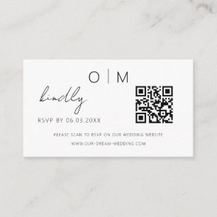 Carte D'accompagnement Budget QR Code Minimaliste RSVP Mariage site