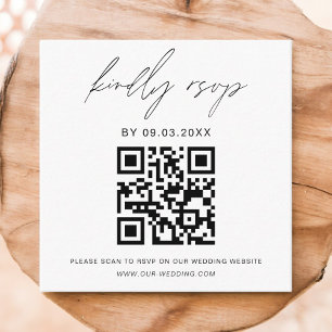 Carte D'accompagnement Budget QR Code Minimaliste RSVP Mariage site