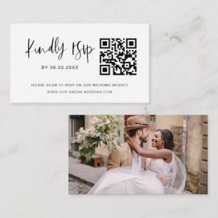 Carte D'accompagnement Budget QR Code Minimaliste RSVP Mariage site