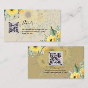 Carte D'accompagnement Budget QR Code Website RSVP Mariage de l'hôtel Dét
