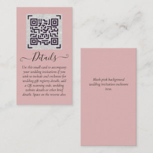 Carte D'accompagnement Budget QR Code Website RSVP Mariage de l'hôtel Dét