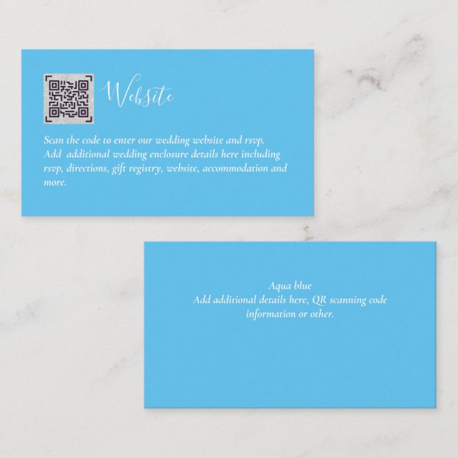 Carte D'accompagnement Budget QR Code Website RSVP Mariage de l'hôtel Dét (Devant / Derrière)