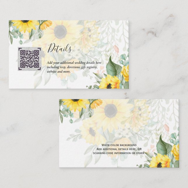 Carte D'accompagnement Budget QR Code Website RSVP Mariage de l'hôtel Dét (Devant / Derrière)