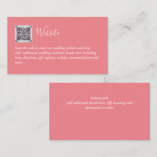 Carte D'accompagnement Budget QR Code Website RSVP Mariage de l'hôtel Dét