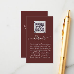 Carte D'accompagnement BUDGET QR SCANNING CODE Détails de l'événement