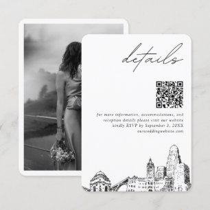 Carte D'accompagnement Buffalo Mariage moderne Détails QR Code