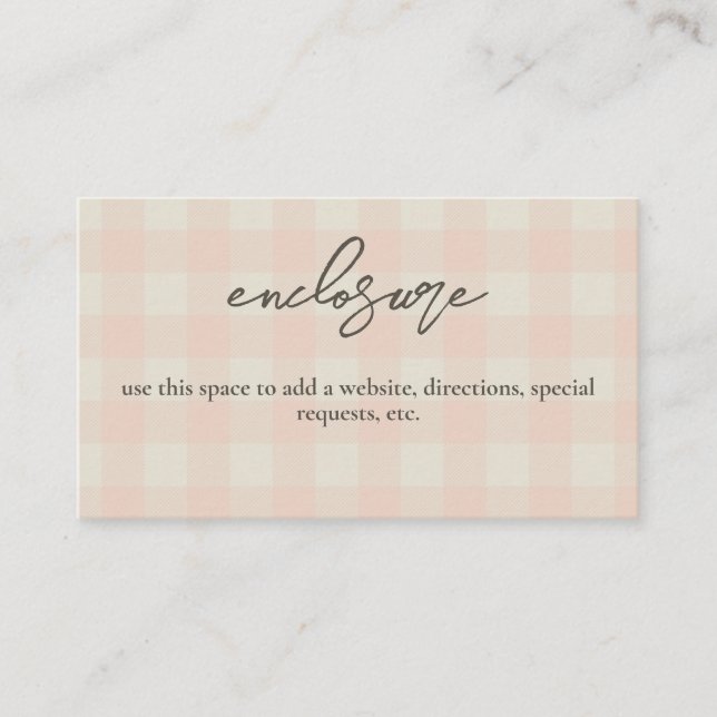 Carte D'accompagnement Buffalo Plaid (Devant)