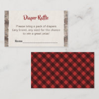 Buffalo Plaid Déchets Raffle Baby shower rustique 