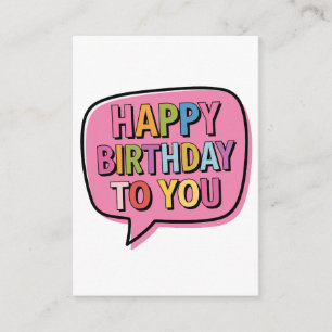 Carte D'accompagnement Bulle Joyeux Anniversaire