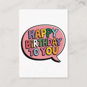 Carte D'accompagnement Bulle Joyeux Anniversaire
