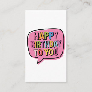 Carte D'accompagnement Bulle Joyeux Anniversaire