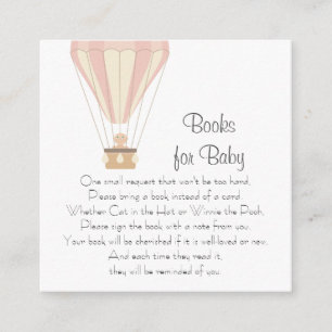 Carte D'accompagnement Bulles à air chaud roses Livres pour bébé