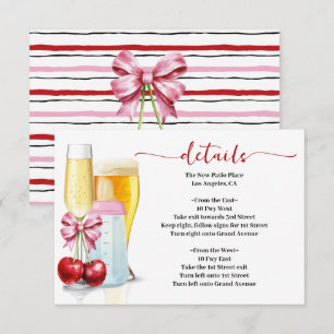 Carte D'accompagnement Bulles & Brews Avant Bébé Dû Cerisier Baby shower