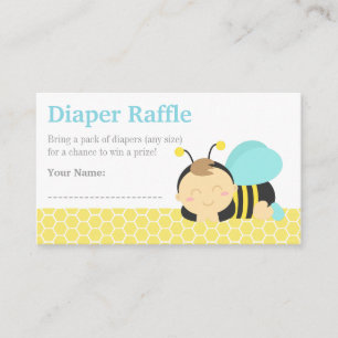 Carte D'accompagnement Bumble Bee Boy Baby shower, Déchets Raffle