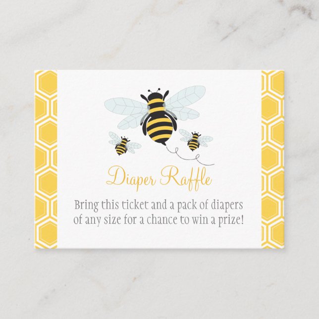 Carte D'accompagnement Bumble Bee Diaper Raffle Ticket (Devant)