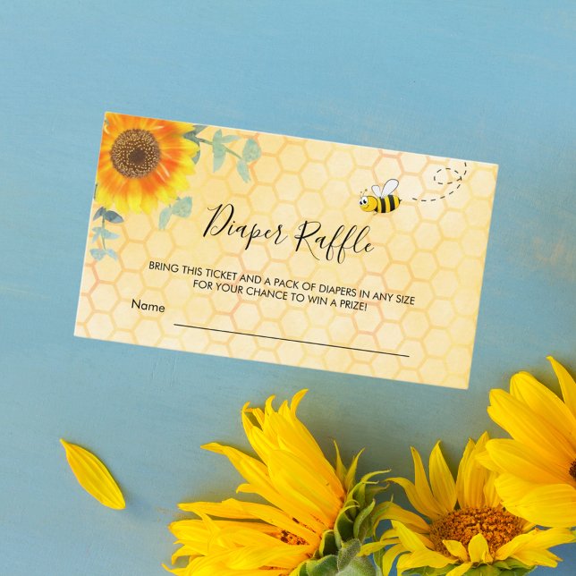 Carte D'accompagnement Bumble bee tournesol chatte billet de tombole (Créateur téléchargé)