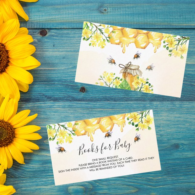 Carte D'accompagnement Bumble beiges miel fleuri bébé demande de réservat (Créateur téléchargé)