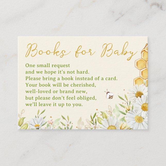 Carte D'accompagnement Bumblebee Books for Baby Honeybee Bee Book Request (Devant)