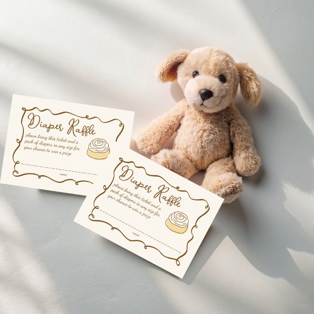 Carte D'accompagnement Bun in the oven baking baby shower diaper raffle (Bun in the oven baking baby shower diaper raffle enclosure cards baking baby shower raffle tickets)