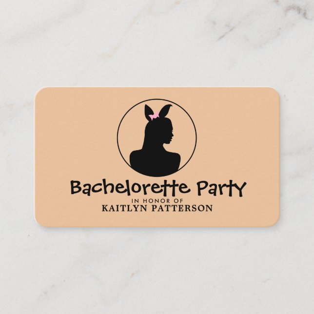 Carte D'accompagnement Bunny Girl, Élégant Bachelorette Party (Devant)
