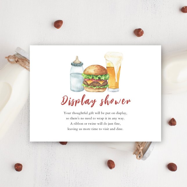 Carte D'accompagnement Burgers, bière et bébés - Display douche (Créateur téléchargé)
