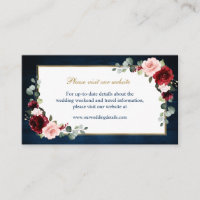 Burgundy Blush Navy Floral Mariage Détails du site