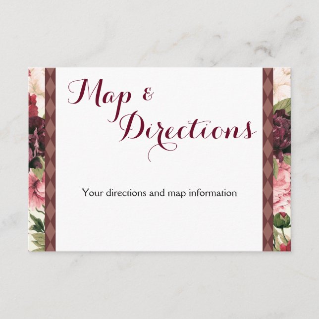 Carte D'accompagnement Burgundy Bouquet Mariage (Devant)