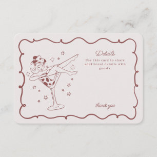 Carte D'accompagnement Burgundy Cocktail et Cowgirl Rodeo Détails Insérer