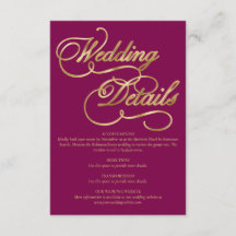 Burgundy & Gold Foil Calligraphie Mariage officiel