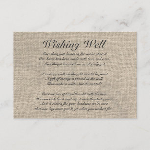 Carte D'accompagnement Burlap Russe Wishing Well Card