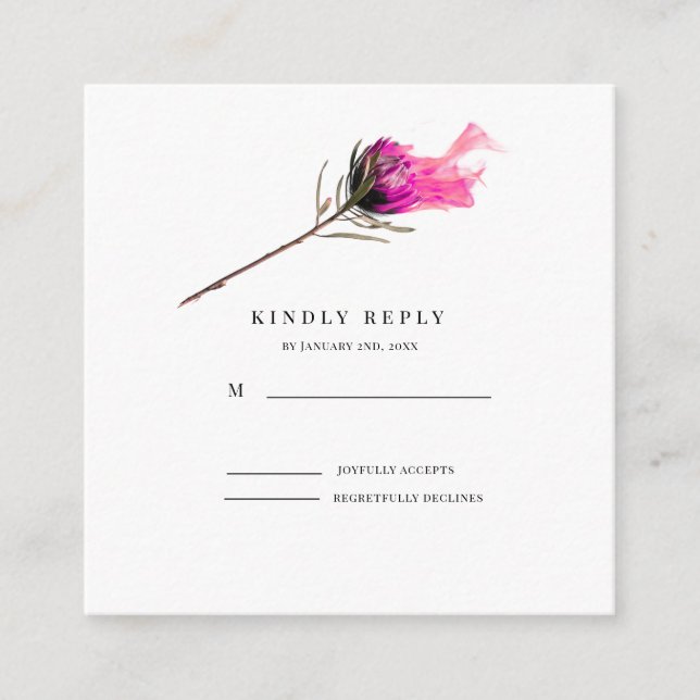 Carte D'accompagnement Burning Bloom Elegance Wedding RSVP (Devant)