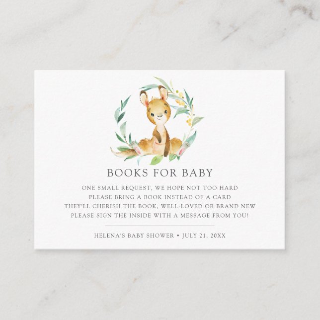 Carte D'accompagnement Bush Baby Kangaroo Baby shower Book (Devant)