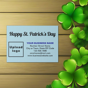 Carte D'accompagnement Business Saint Patrick Salutation sur le bleu clai