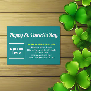 Carte D'accompagnement Business Saint Patrick Salutation sur vert Turquoi