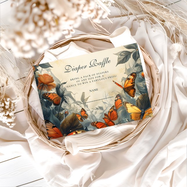 Carte D'accompagnement Butterfly Garden Diapper Raffle (Créateur téléchargé)