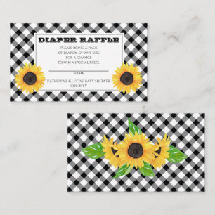 Carte D'accompagnement BW Checks Baby Q BBQ Douche Déchets Raffle