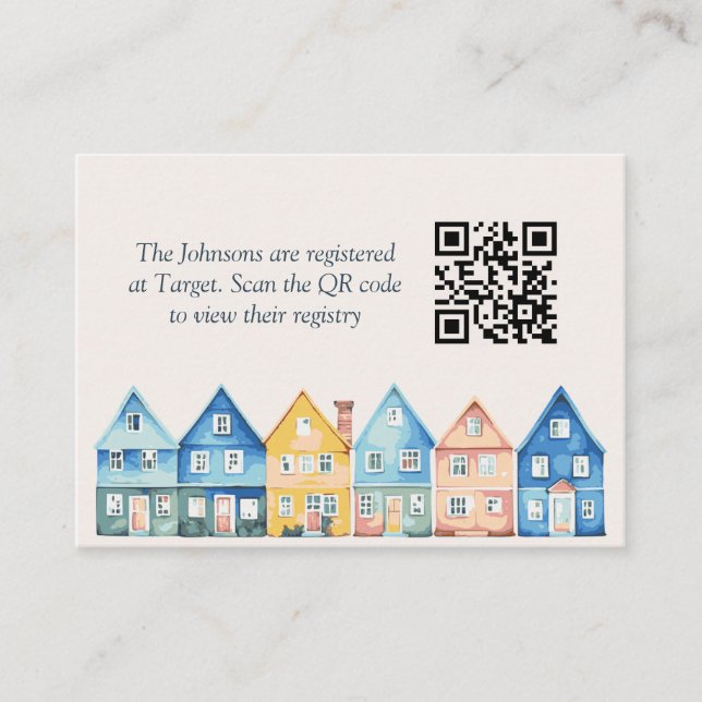 Carte D'accompagnement "Ça prend un village" Baby shower registre code QR (Devant)