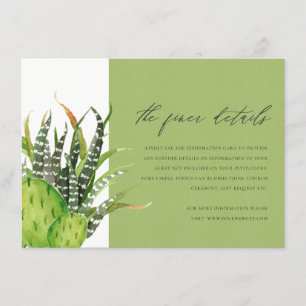 CARTE D'ACCOMPAGNEMENT CACTUS MODERNE JARDIN FLEURIER INFORMATIONS SUR LA
