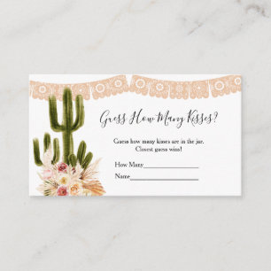 Carte D'accompagnement Cactus Taco sur l'amour Combien de baisers jeu