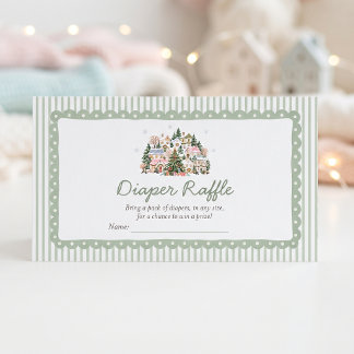 Carte D'accompagnement Cadeau de Bébé Village Diaper Raffle