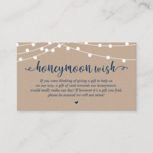 Carte D'accompagnement Cadeau de Fond pour Lune de Miel de Mariage, Guirl