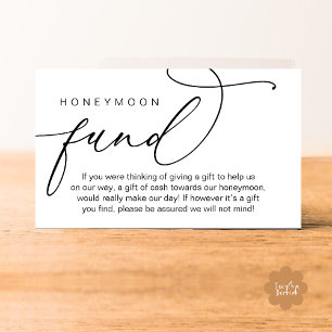 Carte D'accompagnement Cadeau de Lune de Miel de Mariage, Cadeaux de Souh