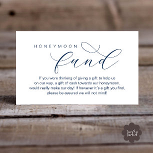 Carte D'accompagnement Cadeau de Lune de Miel de Mariage, Une Note sur le