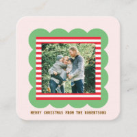 Cadeau de Noël à encadré festonné Rayures rouges P