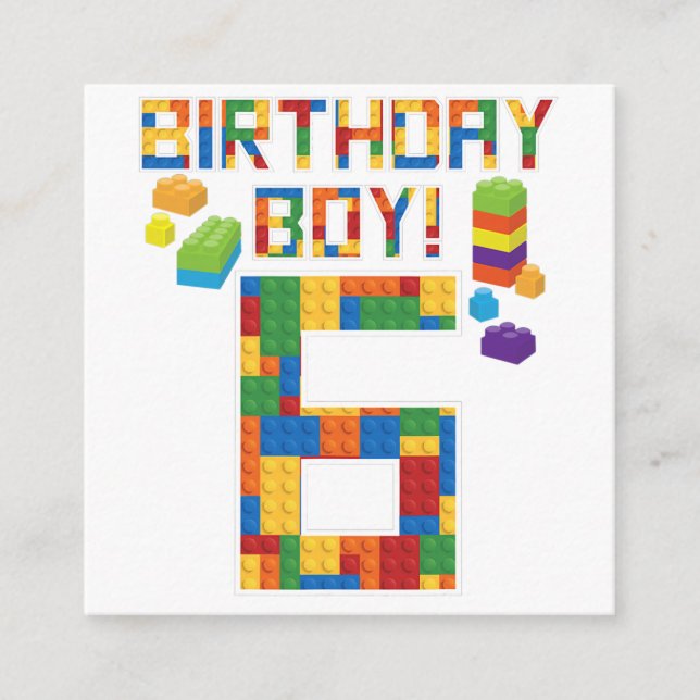 Carte D'accompagnement Cadeau mignon pour 6ème anniversaire Bâtiment de b (Devant)