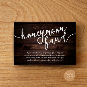 Carte D'accompagnement Cadeau pour la Lune de Miel, Argent, Mariage Rusti