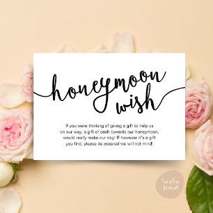 Carte D'accompagnement Cadeau pour la Lune de Miel, Argent, Mariage Rusti