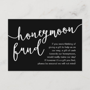 Carte D'accompagnement Cadeau pour la lune de miel, une note sur les cade